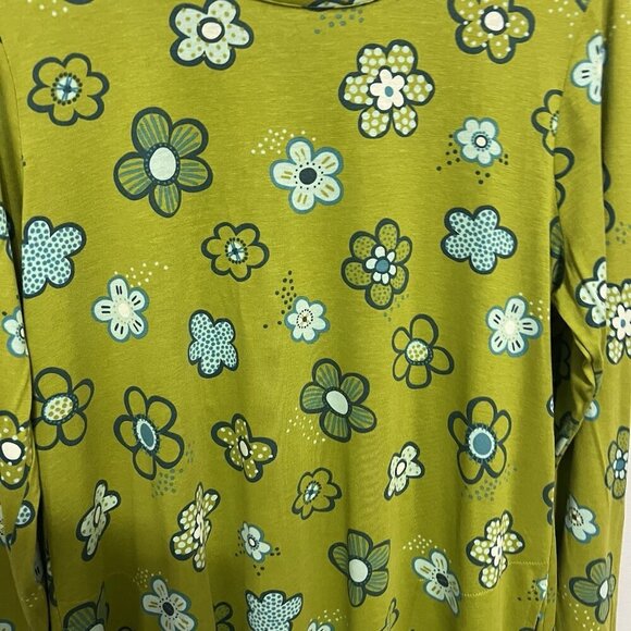 Gudrun Sjoden Floral Organic Cotton Mini Dress Green Size M Long Sleeve - Picture 6 of 8